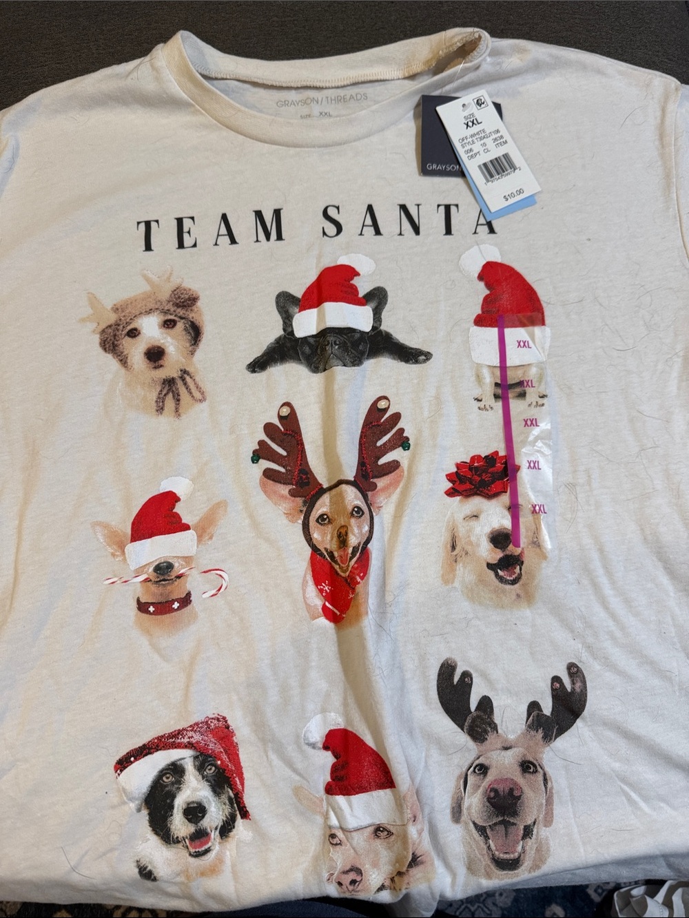 Women’s Christmas T-shirt with dogs